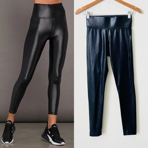 Carbon38 SMALL Takara black faux leather high rise 7/8 leggings